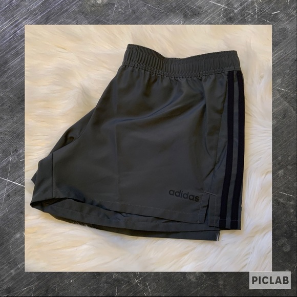 adidas Pants - Adidas 3 Stripe Training Shorts Grey/Black NWT L